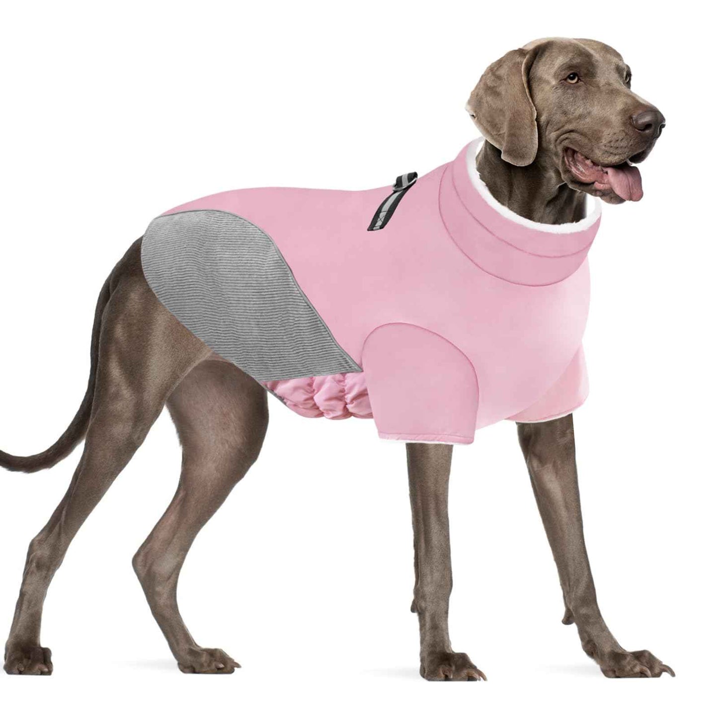 Mrcopetal Dog Winter Coat Dog Jacket Cold Weather Coats Warm Fleece Lined Dog Clothes Windproof Reflective Turtleneck Dog Snowsuit with Harness Dog Vest Coats for Small Medium Large Dogs Pink XXL