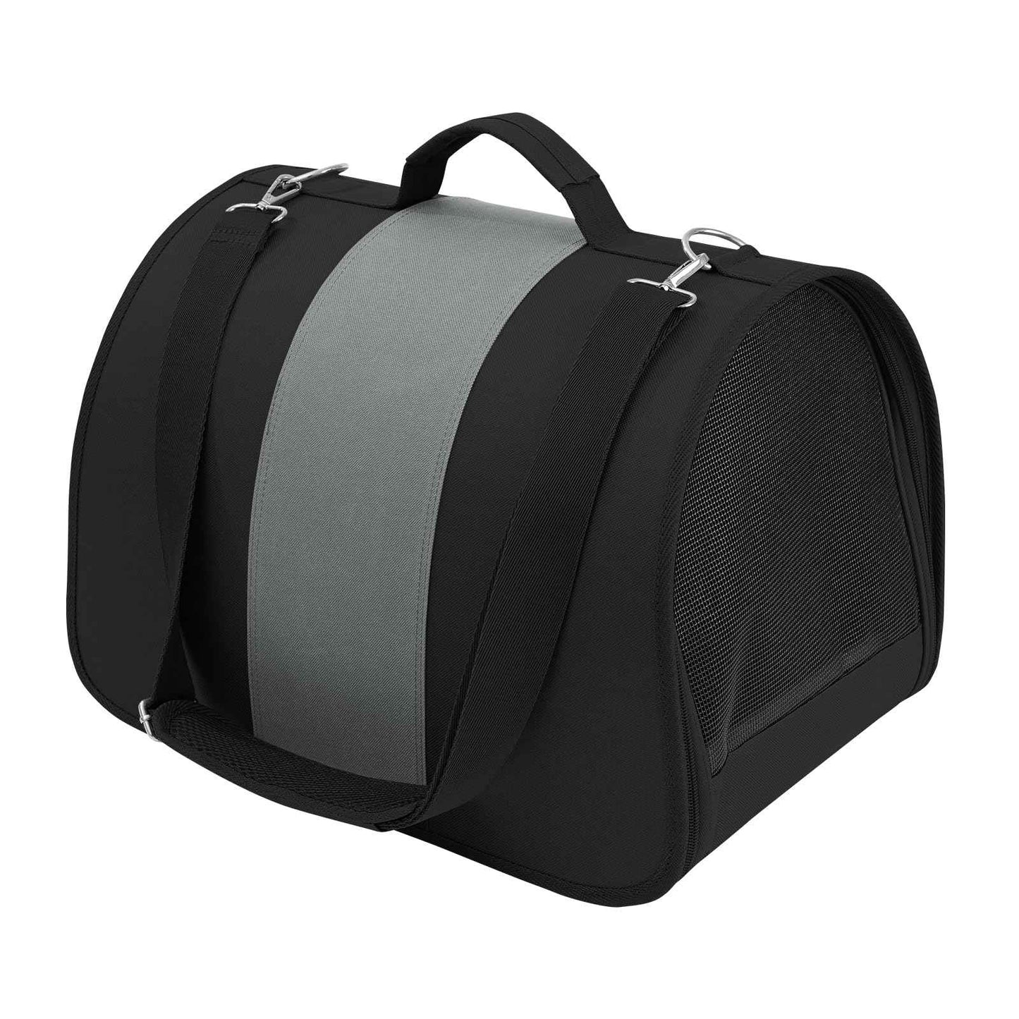 Petradise Cat Dog Carrier for Medium Large Cats up to 60 Lbs TSA Airline Approved Carrier Soft Sided Collapsible Travel Puppy Carrier (Black and Gray Large)