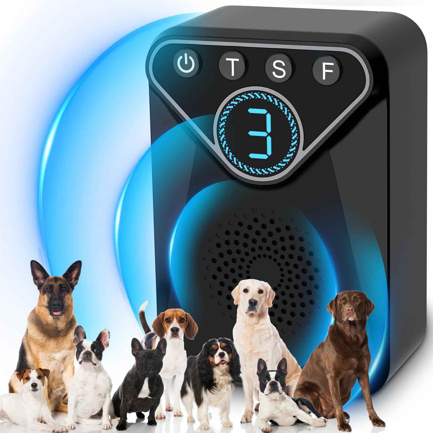 1500 mAh Rechargeable Anti Barking Device for Dogs Indoor Up to 50 Ft Range 9 Modes Dog Bark Deterrent Devices Dog Training & Behavior Aids Bark Box Dog Barking Control Devices Safe for Humans Dogs