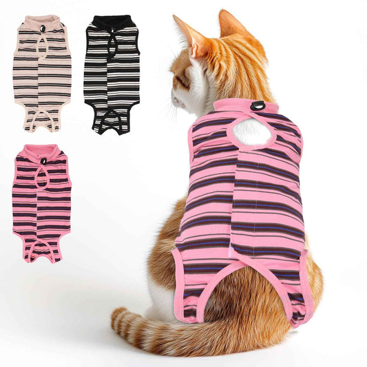 3 PCS Cat Recovery Suit for Spay Abdominal Wounds Female Cat Onesie for Cats After Surgery Cat Surgery Recovery Suit Kitten Onesie for Cats Anti Licking