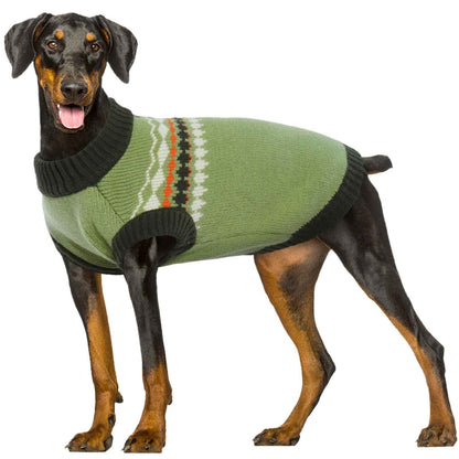 Kuoser Dog Sweater Dog Sweaters for Large Size Dogs Boy Girl Dog Christmas Sweater Pet Sweatshirt Outfits for Male Female Dogs Warm Big Dog Pullover Knitwear Clothes for Fall Winter Green XL