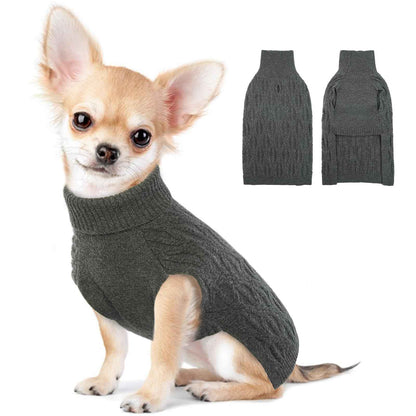 BRKURLEG Small Dog Sweaters XS Dog Sweater Pet Knitted Pullover Sweater Christmas Warm Dog Sweatshirt Dog Winter Clothes Kitten Puppy Sweater for Cats Yorkie Chihuahua(XS Grey)