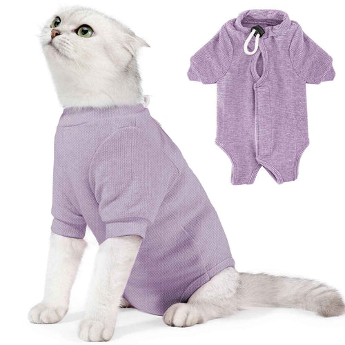 Cat Recovery Suit Female Cat Onesie for Cats After Surgery Cat Surgery Recovery Suit for Spay Abdominal Wounds Anti Licking Surgical Recovery Suit Bodysuits with Long Sleeves for Cats Kitten