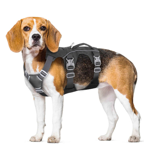 AKAILEA Dog Harness Medium Sized Dog Escape Proof Dog Harness with Handle Reflective Dog Vest Breathable Soft Full Body Pet Harness for Walking Training (Black M)