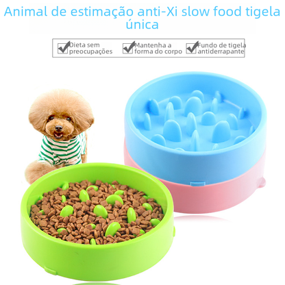 Slow Feed Pet Bowl with Anti-Choke Design and Mat