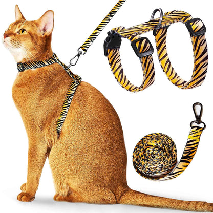 WaggyTech Cat Harness and Leash Escape Proof Adjustable Soft Kitten Leash for Outdoor Walking & Travel with Breathable Nylon 4.9ft Cat Leash - Lightweight & Safe Small Cat Harness [XS]
