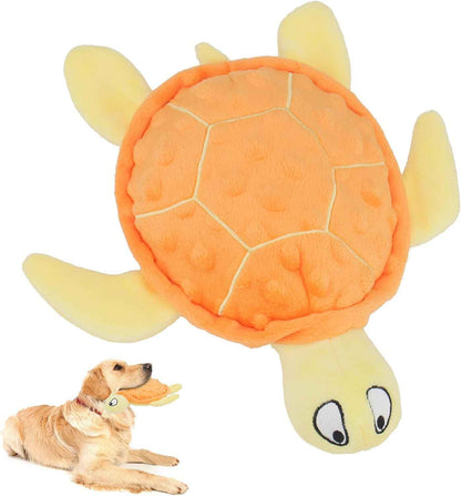 Squeaky Sea Turtle Plush Dog Toy - Durable, No Stuffing, Interactive Chew Toy For Small Dogs - Relieve Anxiety, Teething, And Keep Them Busy For Puppy
