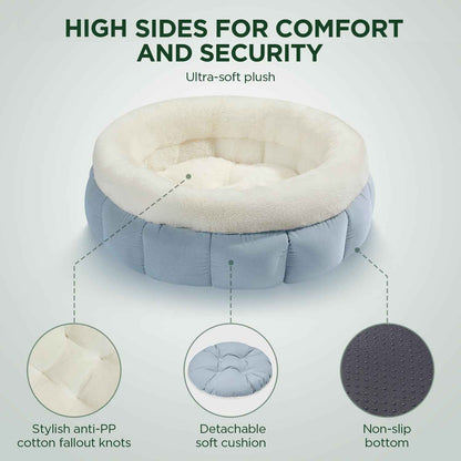 Donut Dog Beds For Small Dogs - Round Cat Beds For Indoor Cats Washable Pet Bed For Puppy And Kitten With Anti-Slip Bottom