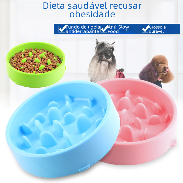Slow Feed Pet Bowl with Anti-Choke Design and Mat