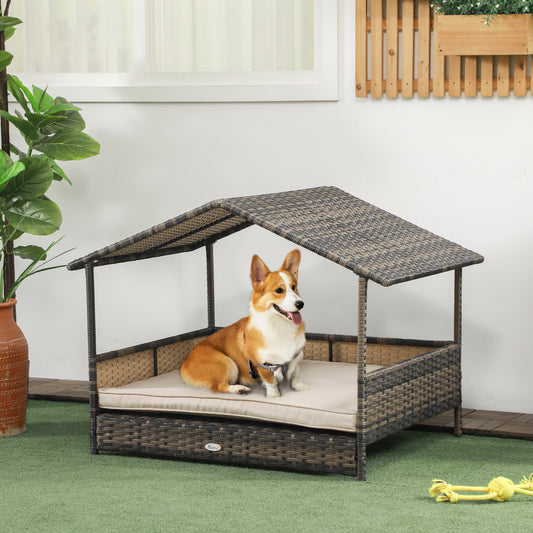 CozyWicker Dog House – Stylish Comfort with Soft Cushion