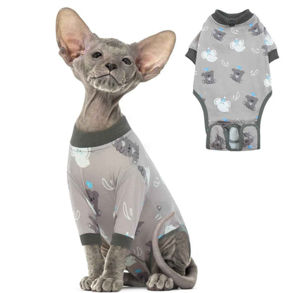 DENTRUN Cat Surgery Recovery Suit Female Male Cats Spay/Neuter Suit Soft Onesie After Surgery Kitten Surgical Collar Cone Alternative Shirt Abdominal Wounds Anti-Licking Cat Body Suit Post Surgery