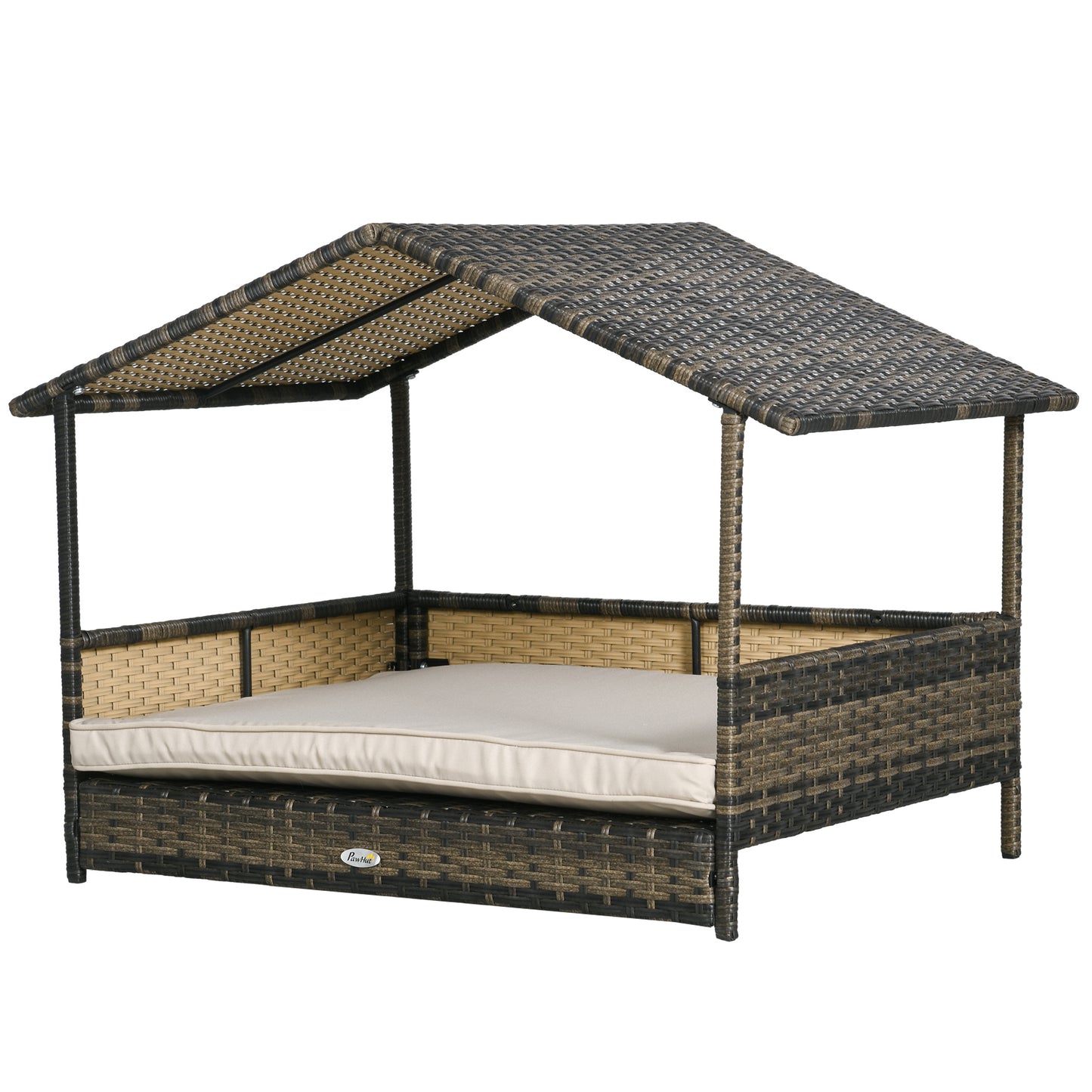 CozyWicker Dog House – Stylish Comfort with Soft Cushion