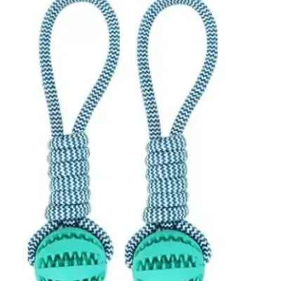 Dog Toys Balls Interactive Treat Rope Rubber Leaking Balls For Small Medium Dogs Chewing Bite Resistant Pet Tooth Cleaning