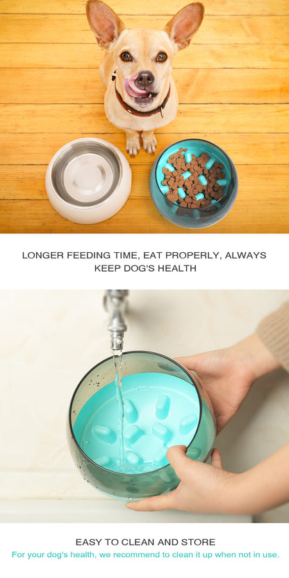 Slow Feed Dog Bowl with Anti-Choke Design for Pets